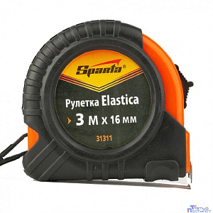 SPARTA Рулетка Elastica, 3 м х 16 мм, обрезиненный корпус [31311]