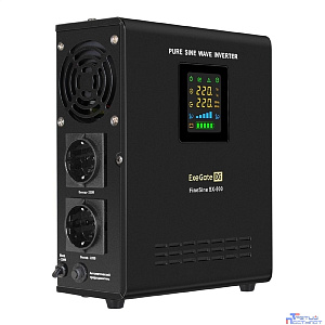 Exegate EX295996RUS ИБП (инвертор, синус, для котла) настенный ExeGate FineSine SX-800.LCD.AVR.2SH <800VA/500W, чистая синусоида, цветной LCD-дисплей, AVR, 2*Schuko, линейно-интерактивный, внешняя бат