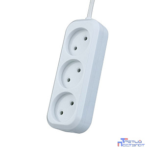 Perfeo Сетевой удлинитель без заземления "RU POWER", PF_B4062 (3,0м, 3 розетки, белый (Р16-012))