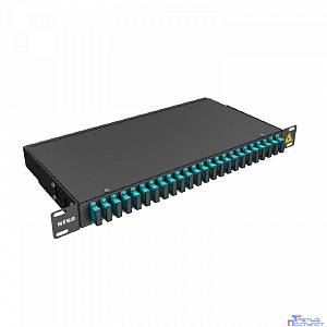 NTSS Кросс 19" NTSS PREMIUM, предсобранный 1U, 8 портов SC/UPC duplex, 50/125 мкм ОМ3, (сплошная панель, розетки, сплайс, КДЗС, пигтейлы), черный, RAL9005 NTSS-RFOB-PM-1U-8-2SC/U-503-SP1.5G0A-BL