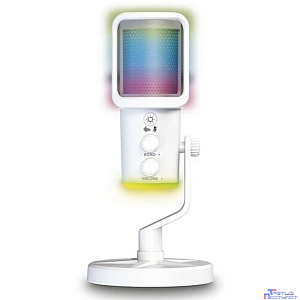 RITMIX RDM-178 USB Gaming White {подкл. Type-C - USB A / Type-C, Jack 3,5 мм на наушники, подсветка, шумоподавление; размеры микрофона: 5 * 15* 5 см}