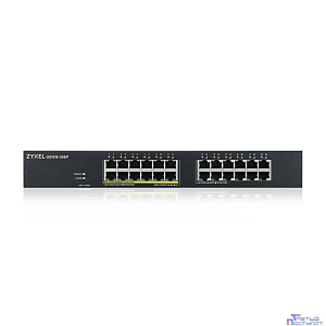 Коммутатор/ Zyxel NebulaFlex GS1915-24EP Hybrid Smart L2 PoE+ Switch, 19" rack, 24xGE (12xPoE+), 130W PoE budget, standalone/cloud management