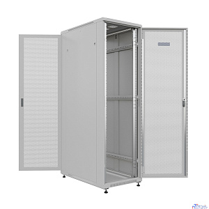 NTSS Шкаф напольный универсальный серверный NTSS R 42U 800х1000мм, 4 профиля 19, двери перфорированная и перфорированная, боковые стенки съемные, регулируемые опоры, разобранный, серый RAL 7035 NTSS-R