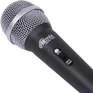 RITMIX RDM-150 (Black) {50 Гц - 10 кГц, 600 Ом, чувств. микр. -50 дБ, выход Jack 6.3 мм, 50 x 50 x 180 мм, длина кабеля 4 м, пластик}