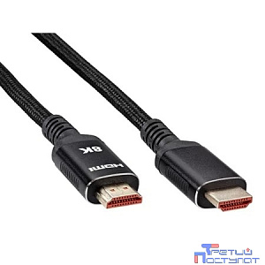 iOpen ACG859B-3.0 Кабель интерфейсный HDMI-HDMI 19M/M,ver. 2.1 8KX60Hz (Econom) оплетка 3m