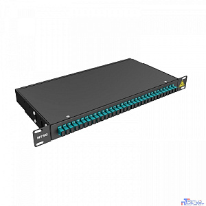 NTSS Кросс 19" NTSS PREMIUM, предсобранный 1U, 32 порта SC/UPC 50/125 мкм ОМ3, (сплошная панель, розетки, сплайс, КДЗС, пигтейлы), черный, RAL9005 NTSS-RFOB-PM-1U-32-SC/U-503-SP1.5G0A-BL