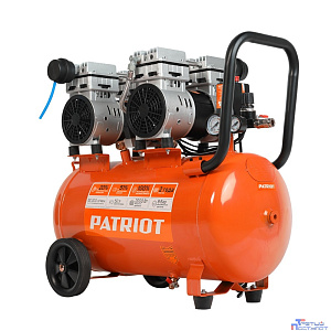 Компрессор Patriot поршневой безмасляный WO 50-300 [525301925] { 300 л/мин, 8 бар, 2000 Вт, 50 л, быстросъем и "елочка" с вентилем }