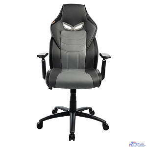 Кресло игровое Filum FL-CH-G-040 пластиковая крестовина, спинка/сиденье экокожа, подлокотники с регулировкой по высоте, элементы из хрома, черно-серое (1113086)
