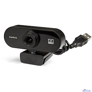 ExeGate Stream C940 2K (5Мп, 2560x1440, 30fps, H.264, ручной фокус, 4-линзовый объектив (стекло), микрофон с шумоподавлением, универсальное крепление, USB, кабель 1,5 м