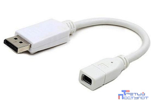 Cablexpert Переходник miniDisplayPort - DisplayPort, 20F/20M, длина 16см, белый (A-mDPF-DPM-001-W)