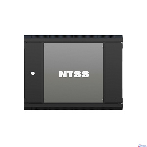 NTSS Шкаф настенный телекоммуникационный NTSS W 12U 600х450х635мм, 2 профиля 19, дверь стеклянная, боковые стенки съемные, задняя стенка, разобранный, черный RAL 9005 NTSS-W12U6045GS-BL