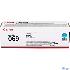 Canon Cartridge 069C 5093C002  тонер-картридж для MF752Cdw/MF754Cdw/LBP673Cdw 1900 стр. голубой