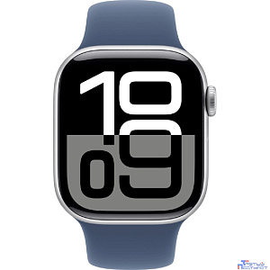 Apple Watch Series 10 42mm Silver Aluminium Case with Denim Sport Band - S/M (MWWA3LW/A)
