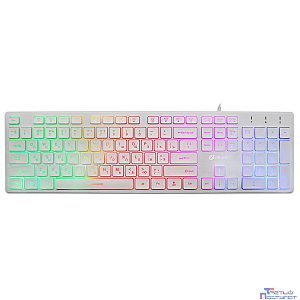 Клавиатура Oklick 550ML белый USB slim Multimedia LED [1061618]