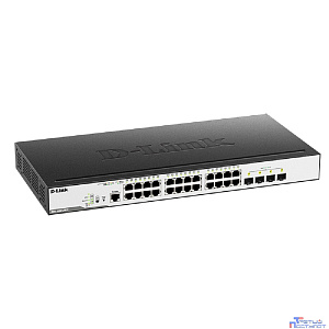 D-Link DGS-3000-28LP/B1A Управляемый L2 коммутатор с 24 портами 10/100/1000Base-T и 4 портами 1000Base-X SFP (24 порта PoE 802.3af/at, PoE-бюджет 193 Вт)