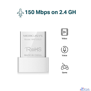 Mercusys MW150US Сверхкомпактный USB-адаптер с поддержкой Wi-Fi N150