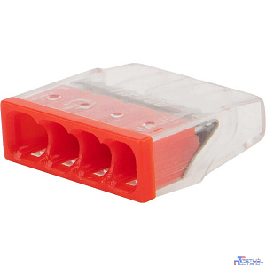 Cabeus MX3358A-4P Клемма соединительная 4-х проводная с пастой 0,5-2,5 (10шт) (WAGO 2273-244)