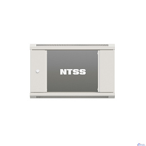 NTSS Шкаф настенный телекоммуникационный NTSS W 6U 600х450х370мм, 2 профиля 19, дверь стеклянная, боковые стенки съемные, задняя стенка, разобранный, серый RAL 7035 NTSS-W6U6045GS-2 (УТ000016830)