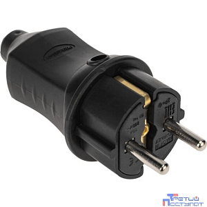 Proconnect 111-001-4 Вилка прямая влагозащищенная 2P+PE 230V, 16 А, IP44 каучук