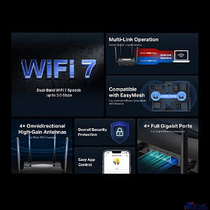 Mercusys MR25BE BE3600 Двухдиапазонный роутер Wi-Fi 7