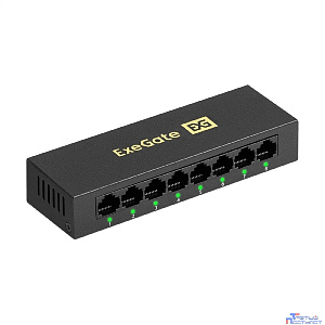 Exegate EX298690RUS Коммутатор неуправляемый ExeGate EDES-1008D (8-портовый UTP 10/100Mbps, металлический корпус, с функцией энергосбережения (EEE), настольный/настенный)