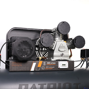 Компрессор PATRIOT KRX 580 L200 D [545302335] { поршневой, ременной, масляный, 580 л/мин, 200 л, 10 бар, 3 кВт, 400 В }
