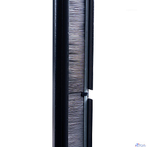 Cabeus SH-J004A-BK Кабельный органайзер горизонтальный 19" 1U, с щеточным вводом, металлический, цвет черный (RAL 9004)
