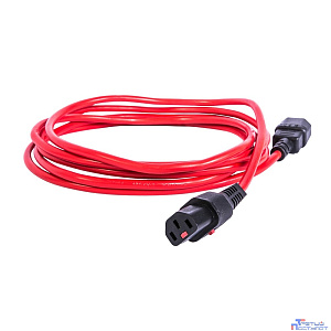 REM Шнур питания с фиксатором IEC 60320 C13/IEC 60320 C14, 10 А / 250 В (3 * 1,0), длина 1,8 м, красный R-10-Cord-C13-C14-1.8-Red