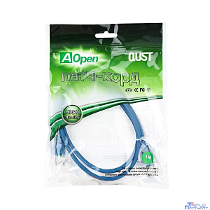 Aopen Патчкорд литой Aopen/Qust UTP кат.5е 1м синий <ANP511_1M_B>