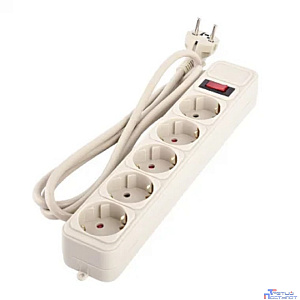 Perfeo сетевой фильтр "REAL POWER", 5,0м, 5 розеток, 16А, 3500 Вт, тройная защита, серый. [PF_E1502]