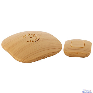 ЭРА Б0018089 Звонок беспроводной BIONIC Bright wood {6 мелодий, регулятор громкости, радиус 100м, кнопка IP44}