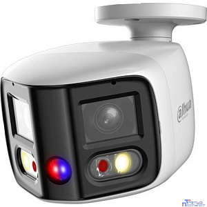 DAHUA DH-IPC-PFW3849SP-A180-E2-AS-PV-0280B Уличная цилиндрическая IP-видеокамера DUO с ИИ и активным сдерживанием 2x 4Мп, 1/2.7” CMOS, моторизованный объектив 2.8мм, видеоаналитика, ИК 25м, LED 25м
