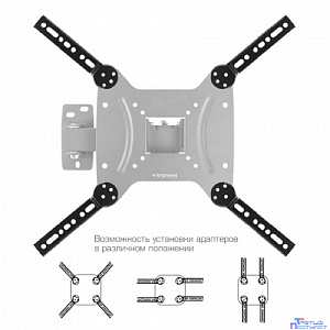 Kromax ADAPTER-400 black,  Кр. стал. наст. для TV 20"-65", max 40 кг, max VESA 400x400 мм.