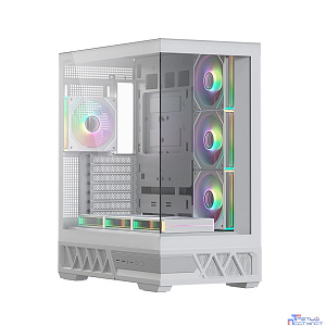 XASTRA Корпус Q700 7ARGB-C10-UC White ATX/Aquarium/Screewless/7x120mm ARGB PWM mirror fans/Argb+PWM HUB 10port/Type C Q700-7FM12A-C10-UC-WH