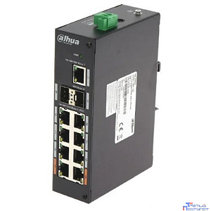 DAHUA DH-PFS3211-8GT-120 8-портовый гигабитный неуправляемый коммутатор с PoE, уличное исполнение, 8xRJ45 1Gb PoE, 1xRJ45 1Gb + 2xSFP 1Gb uplink, суммарно 120Вт, коммутация 33 Гбит/с