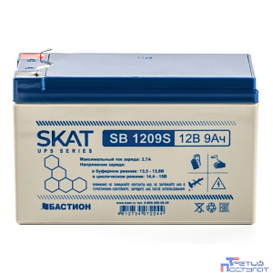 АКБ БАСТИОН SKAT SB 1209S AGM 12V  9Ач I зар.2,6 А, клеммы F2, гарантия 18 мес (8970)