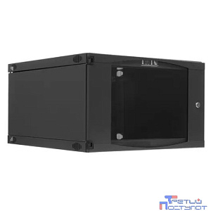 Шкаф настенный 19, 6U TWT TWT-CBWNG-6U-6x6-BK 550x600, стеклянная дверь, черный