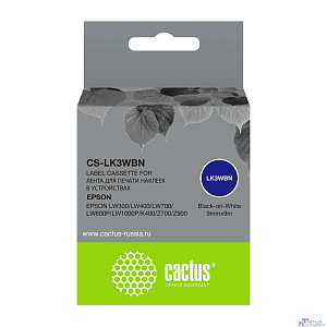Картридж ленточный Cactus CS-LK3WBN черный для Epson LW300/LW400/LW700/LW600P/LW1000P