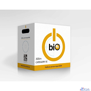 Кабель витая пара Bion BCL-U5460-381 U/UTP, кат.5e, 4x2x0,46 мм AWG 25, медь, одножильный, PE, для внешней прокладки, 305м,черный
