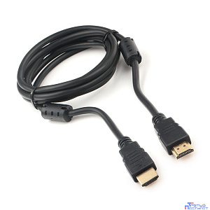 Кабель HDMI Cablexpert 19M/19M, v2.0, медь, позол.котакты, экран, 2 фер.кольца, 1.8м, черный, пакет (CCF2-HDMI4-6)