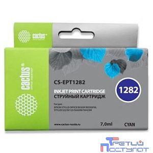 Cactus T1282 Картридж для EPSON Stylus S22/SX125/SX130/SX420W/Office BX305F голубой (7мл)