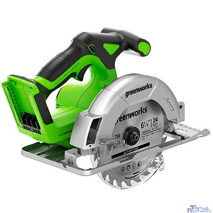 Greenworks GD24CS165 Дисковая пила 24 V, бесщеточная, 165х20мм, 4800 об/мин, рез 57мм, без АКБ и ЗУ [1501607]