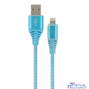 Filum Кабель USB 2.0, 1 м., синий, 2 А, разъемы: USB A male - Lightning male, пакет. [FL-CPro-U2-AM-LM-1M-BL1] (901873)