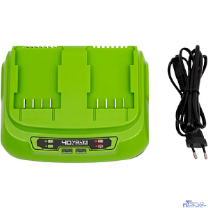Greenworks G40UC8 Быстрое зарядное устройство для 2-х аккумуляторов,40V [2938807]