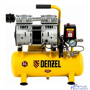 Denzel Компрессор DLS650/10 безмаслянный малошумный 650 Вт, 120 л/мин,ресивер 10 л [58021]