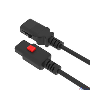 Кабель питания Filum FL-PC-C13F/C14F-C1-1.0-BK 3x1.0 С13 - C14 с фиксацией, 220/250В, 10А, черный, 1м (1111316)