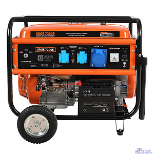 Генератор бензиновый PATRIOT Max Power SRGE 7200E [474103188] {Двигатель: 4т, OHV, АИ-92, 420 сс, 14 л.с; Мощность ном/макс: 6.0/6.5 кВт; Объём бака: 25 л; Розетки: 2 евро 16А,1 евро 32А; Вес: 86 кг;}