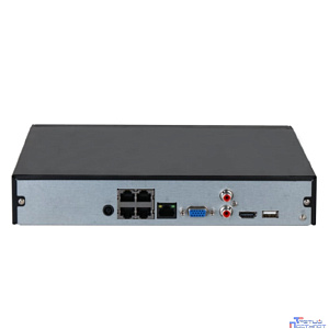 DAHUA DHI-NVR2104HS-P-4KS3 4-канальный IP-видеорегистратор с PoE, 4K и H.265+, видеоаналитика, входящий поток до 80Мбит/с, 1 SATA III до 20Тбайт