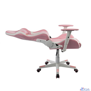Кресло игровое Filum FL-CH-G-030 крестовина из металла, спинка/сиденье экокожа, газлифт 100мм, колеса пластик с розовой окантовкой, подушка для ш (1113085)