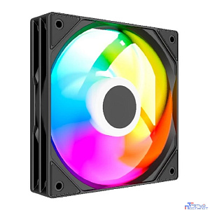Powercase Вентилятор (M53-14 ARGB) Black 140x140x25mm (PWM, 80шт./кор, 4pin PWM (M+F)+ 3pin ARGB (M+F), 600-1800±10% об/мин) Bulk